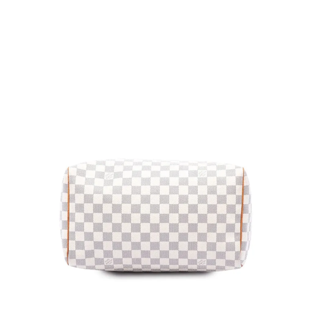 Louis Vuitton Damier Azur Speedy 30 White Canvas Good - Inside View