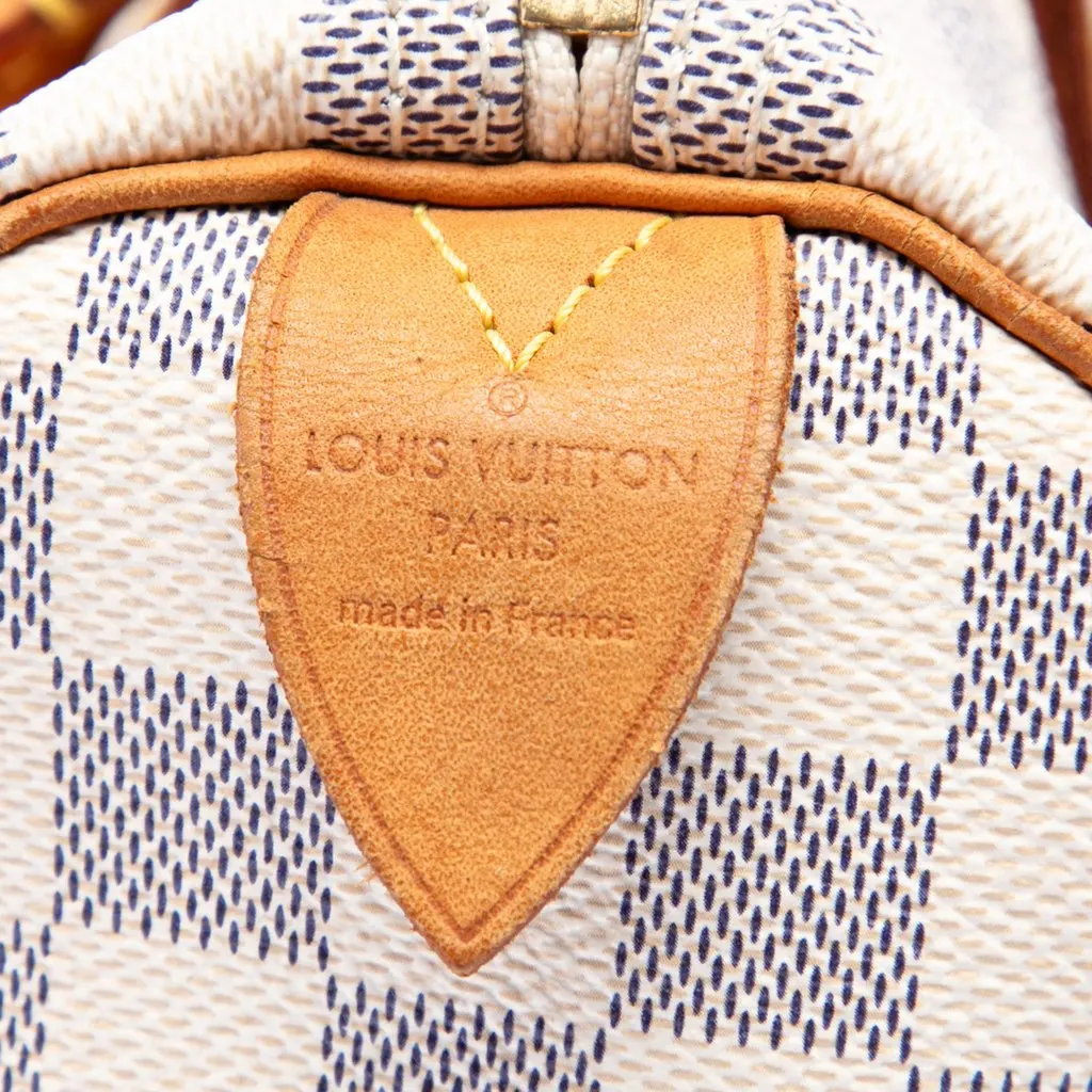 Louis Vuitton Damier Azur Speedy 30 White Canvas Good - Box View