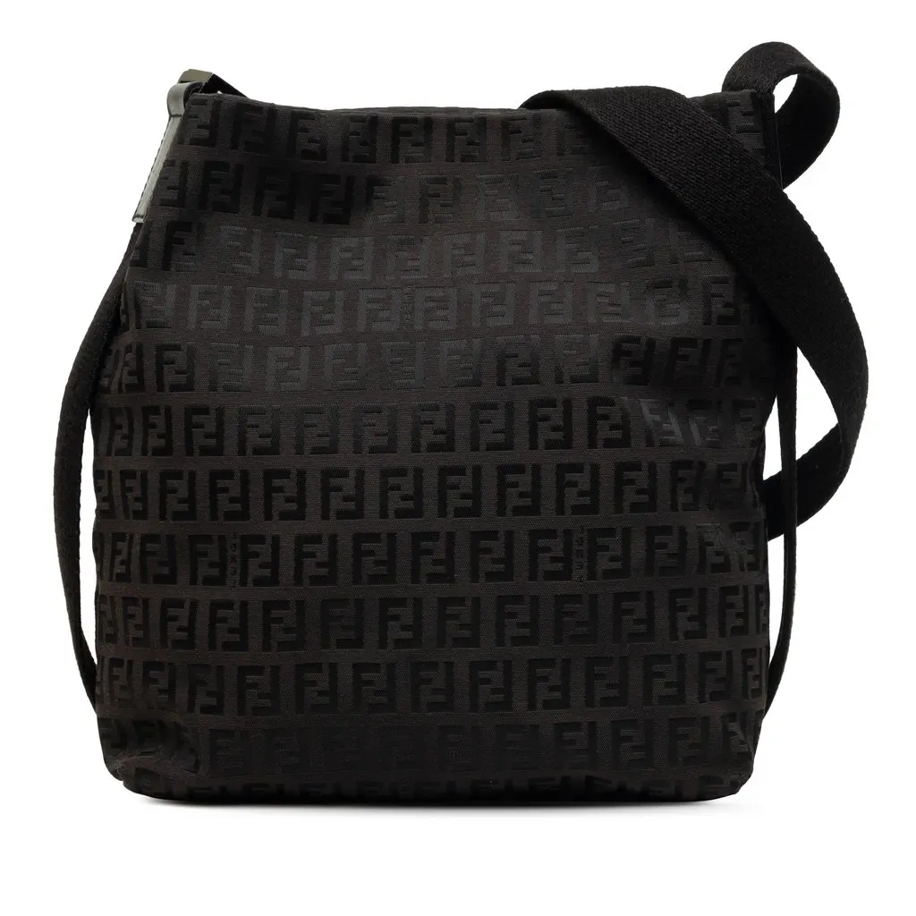 Fendi Zucchino Canvas Crossbody Brown Very good - Front View