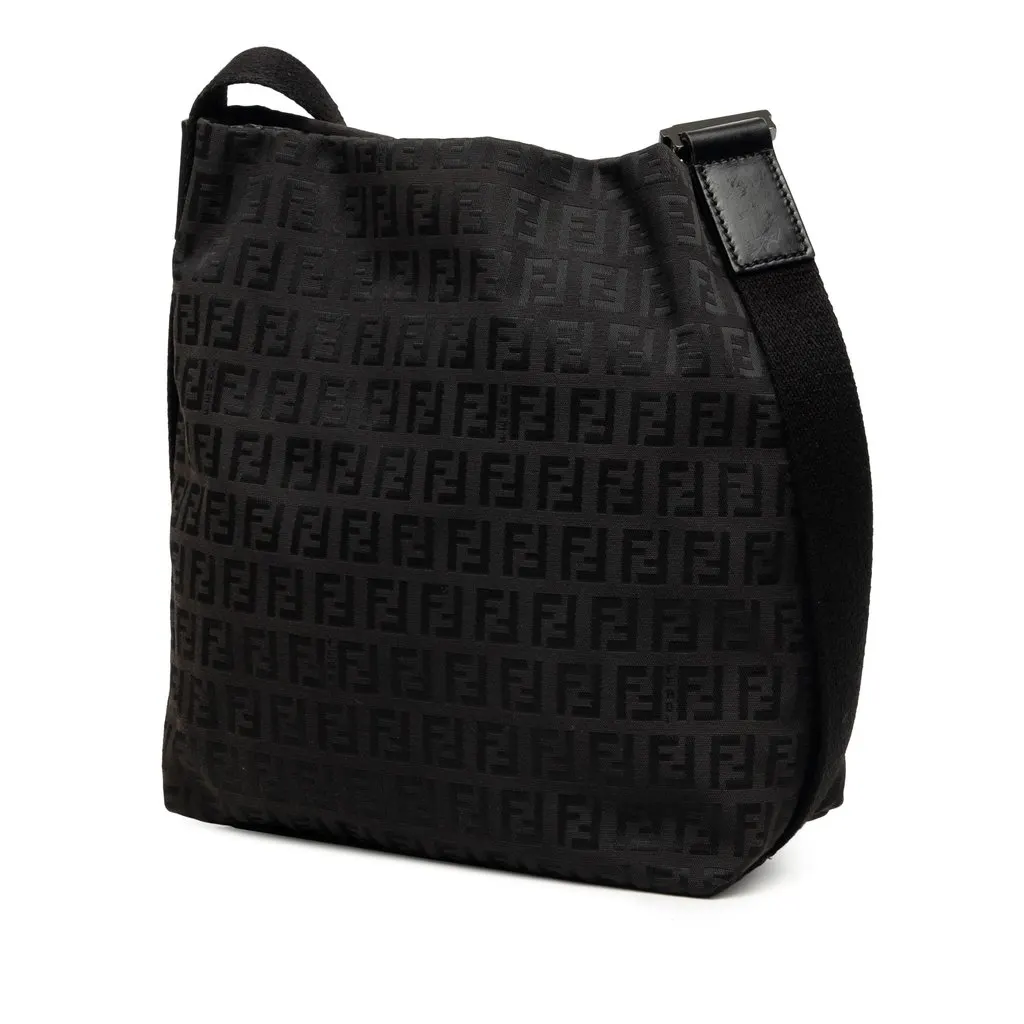 Fendi Zucchino Canvas Crossbody Brown Very good - Back View