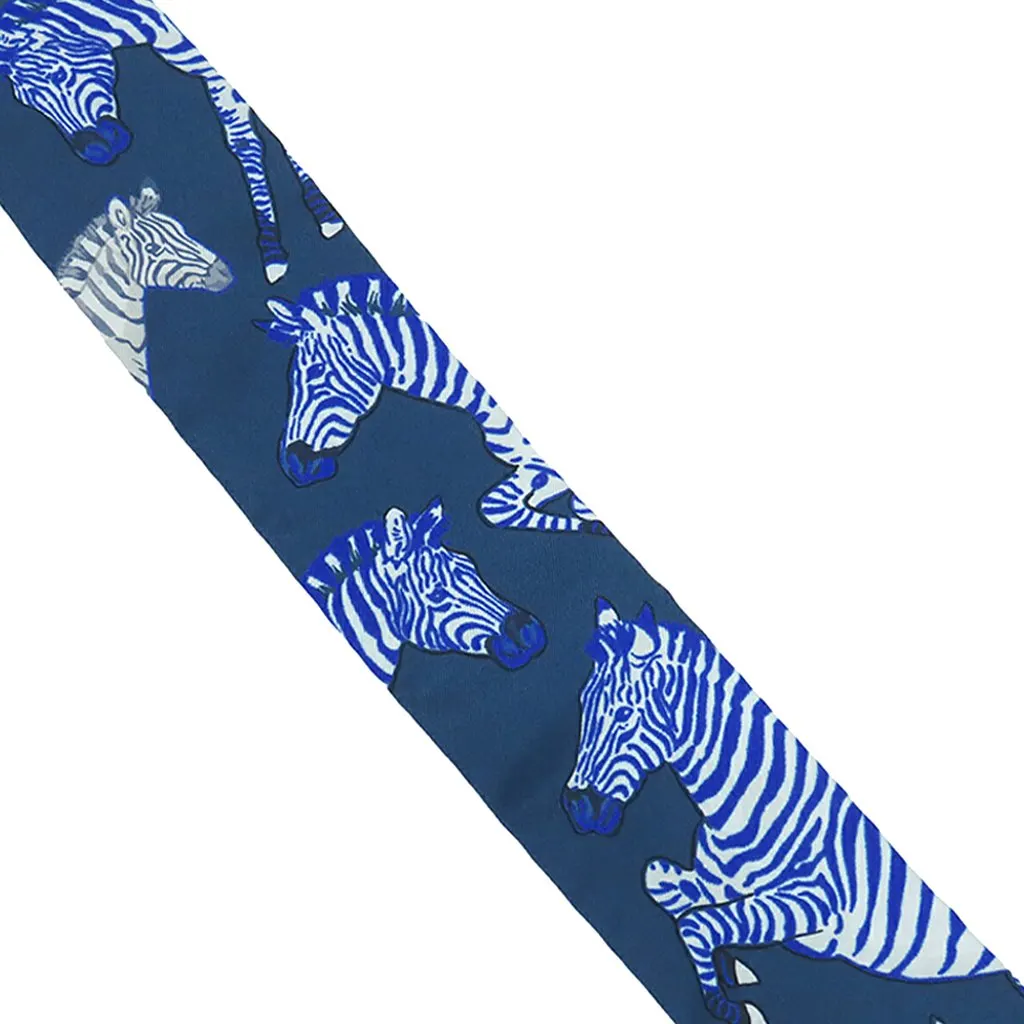 Hermès Les Zebres Silk Twilly Scarf Blue Very good - Inside View
