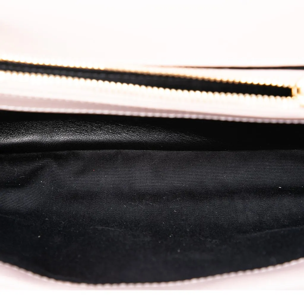 Saint Laurent Medium Calfskin and Suede Chevron Monogram College Satchel Pink Leather Very good - Model View