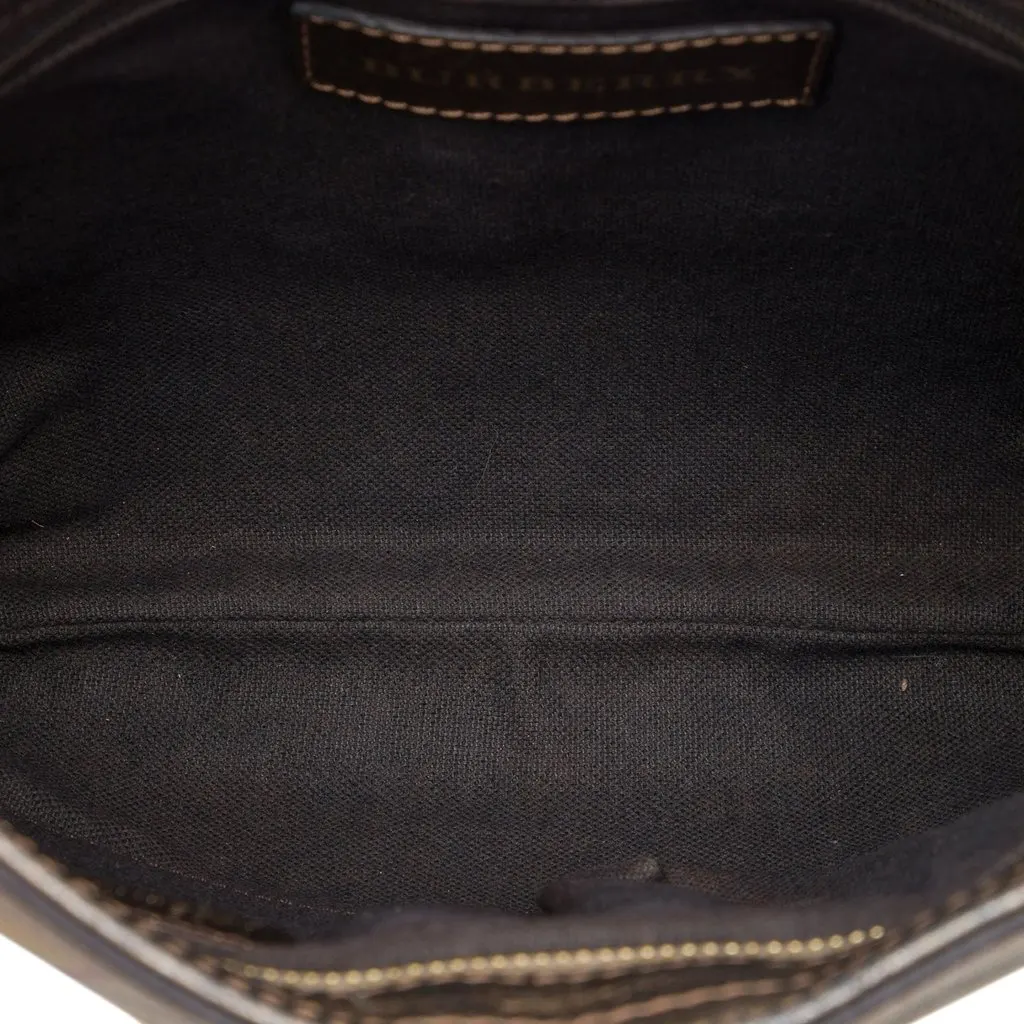 Burberry Haymarket Check Coated Canvas Hartham Crossbody Beige Very good - Model View