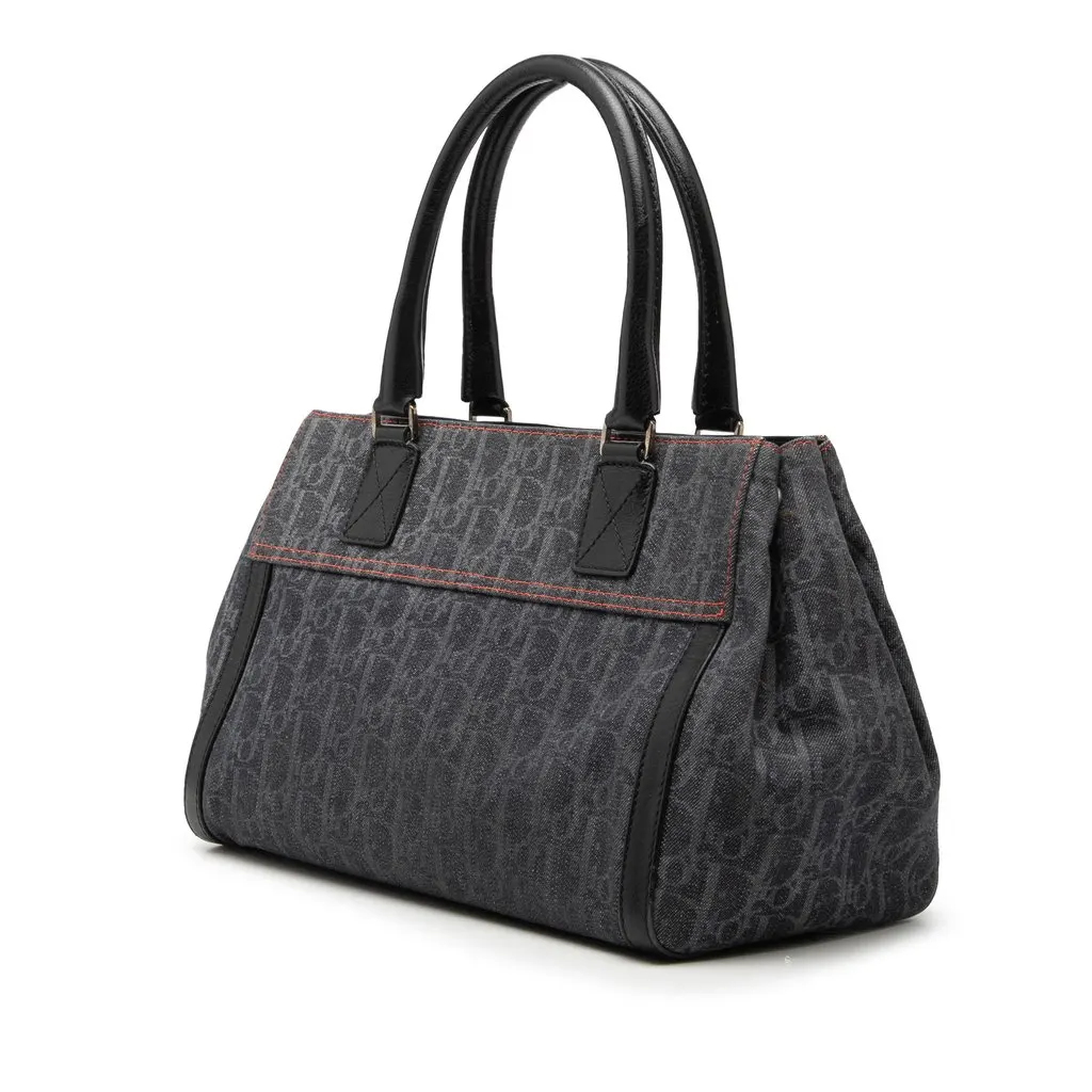 Dior Diorissimo Trotter Denim Flight Handle Bag Blue Very good - Back View
