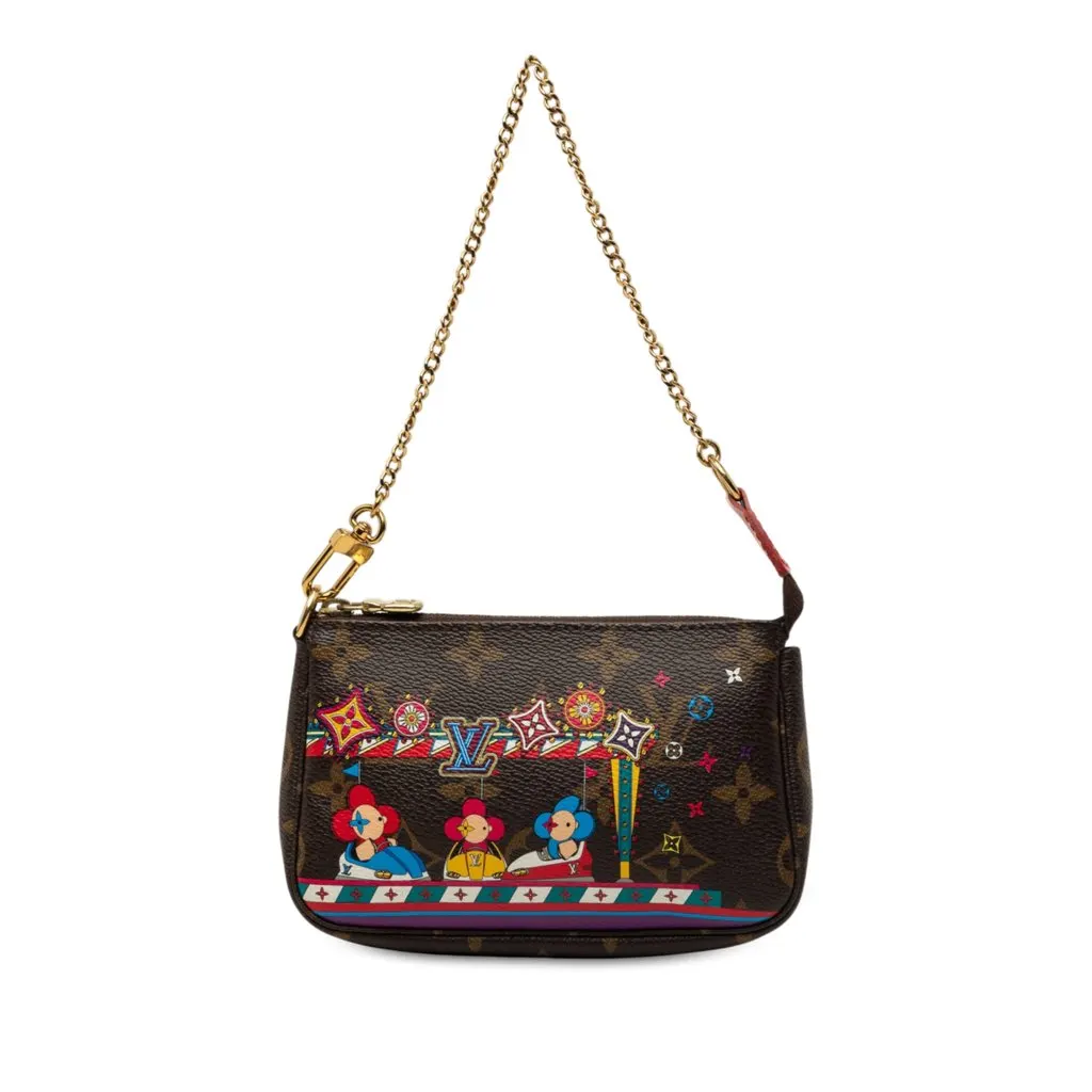 Louis Vuitton Monogram Vivienne Christmas Mini Pochette Accessoires Brown Very good - Front View