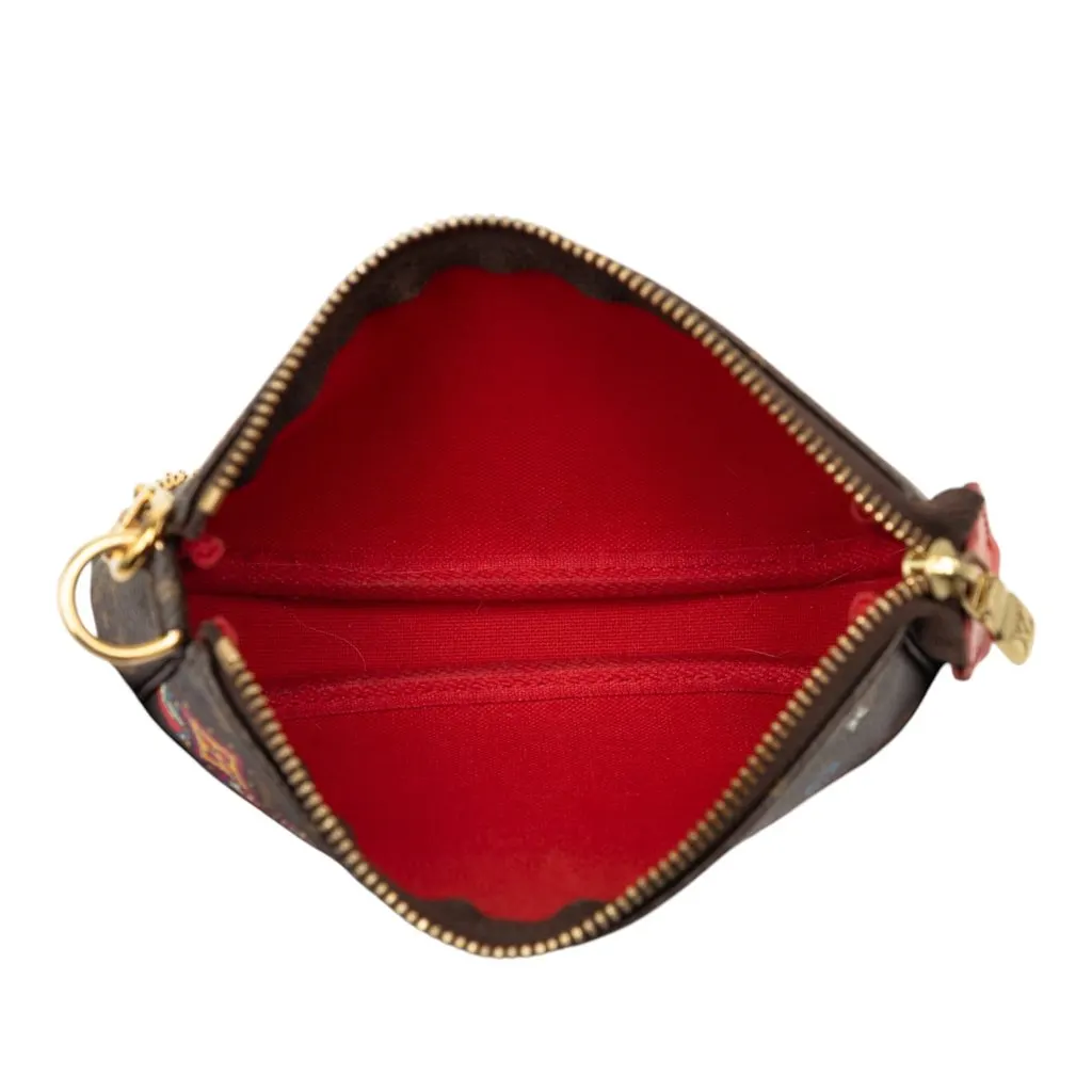 Louis Vuitton Monogram Vivienne Christmas Mini Pochette Accessoires Brown Very good - Model View