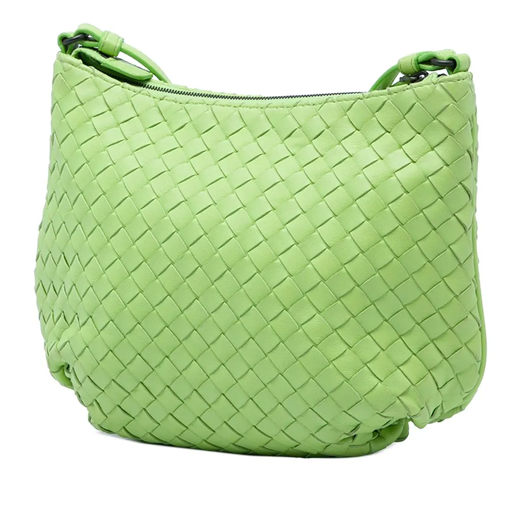 Bottega Veneta Small Nappa Intrecciato Crossbody Green Leather Very good - Back View