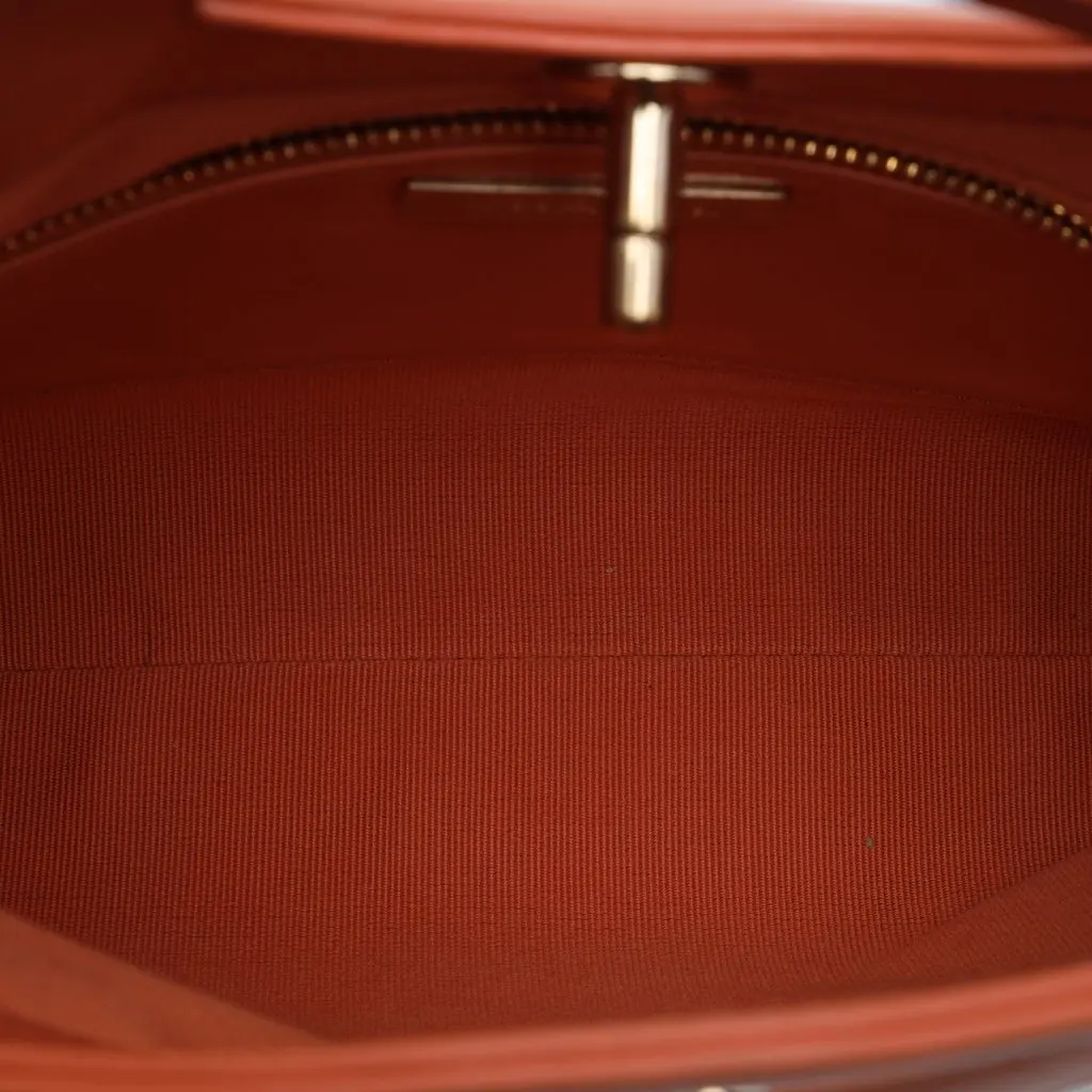 Chanel Mini Shiny Crumpled Calfskin 31 Shopping Bag Orange Leather Very good - Model View