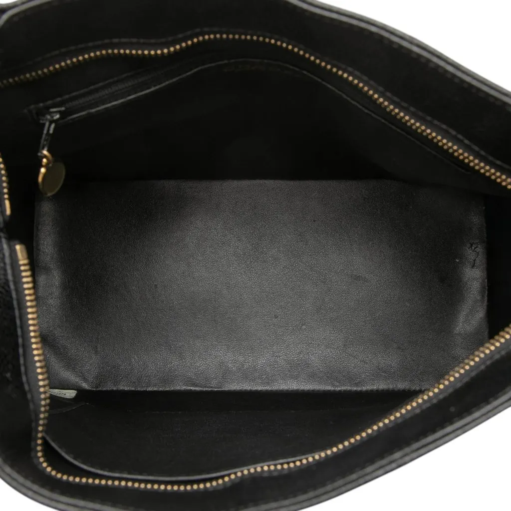Chanel Caviar Medallion Tote Black Leather Very good - Model View