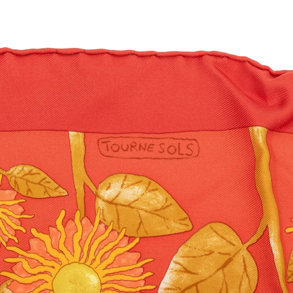Hermès Tourne Sols Silk Handkerchief Orange Silk Very good - Box View