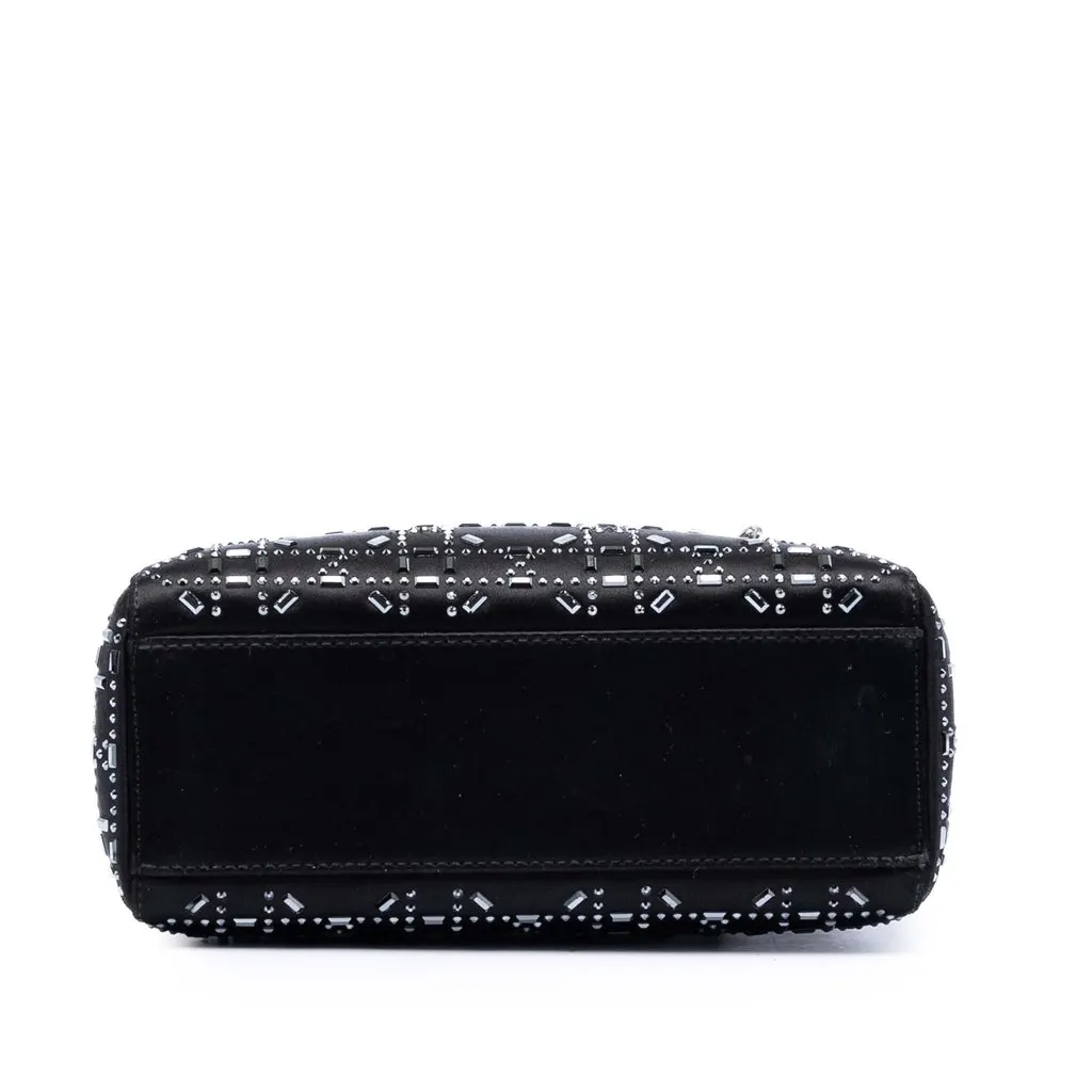 Dior Mini Satin Cannage Strass Crystal Embellished Lady Dior Black Very good - Inside View