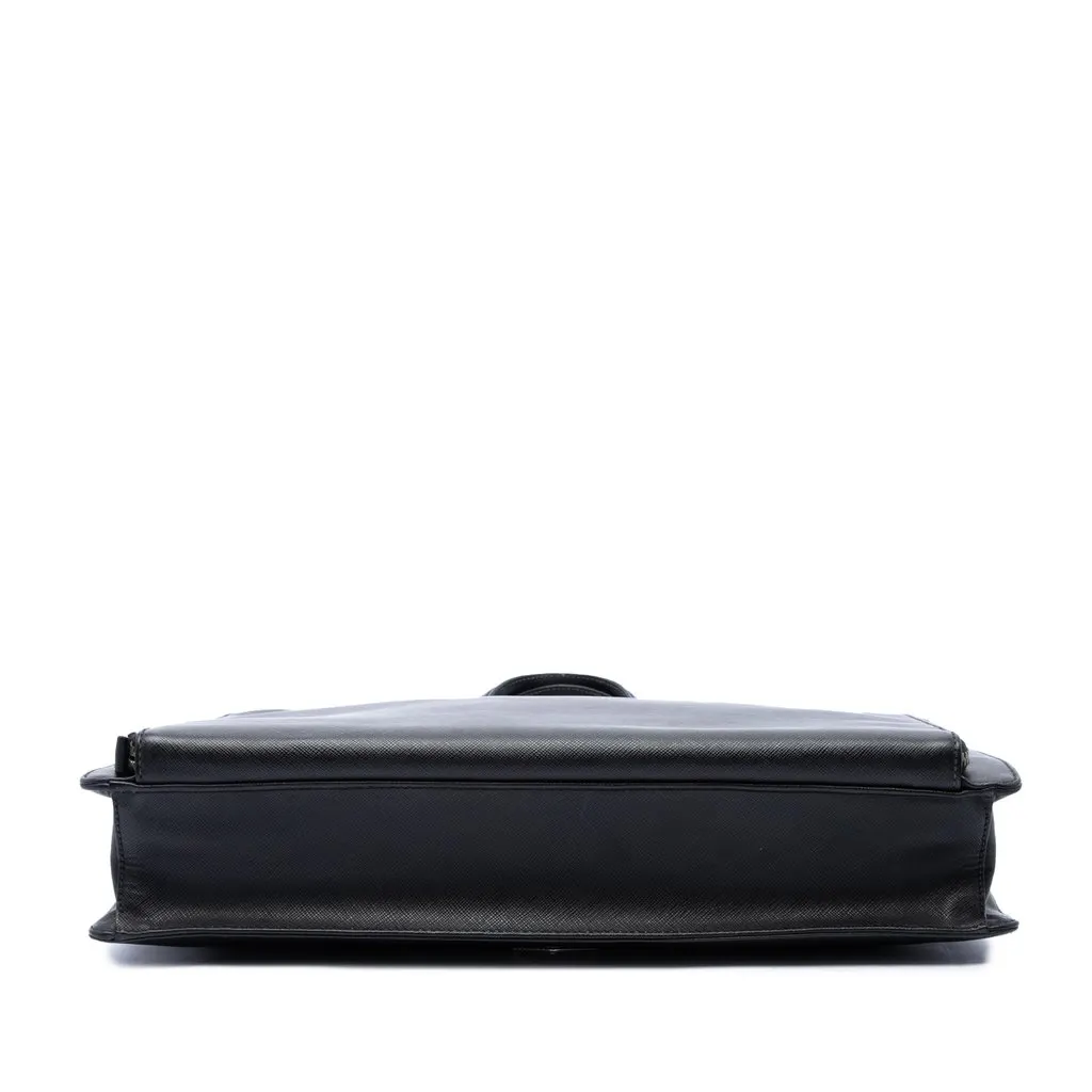 Prada Saffiano Business Bag Black Leather Very good - Inside View