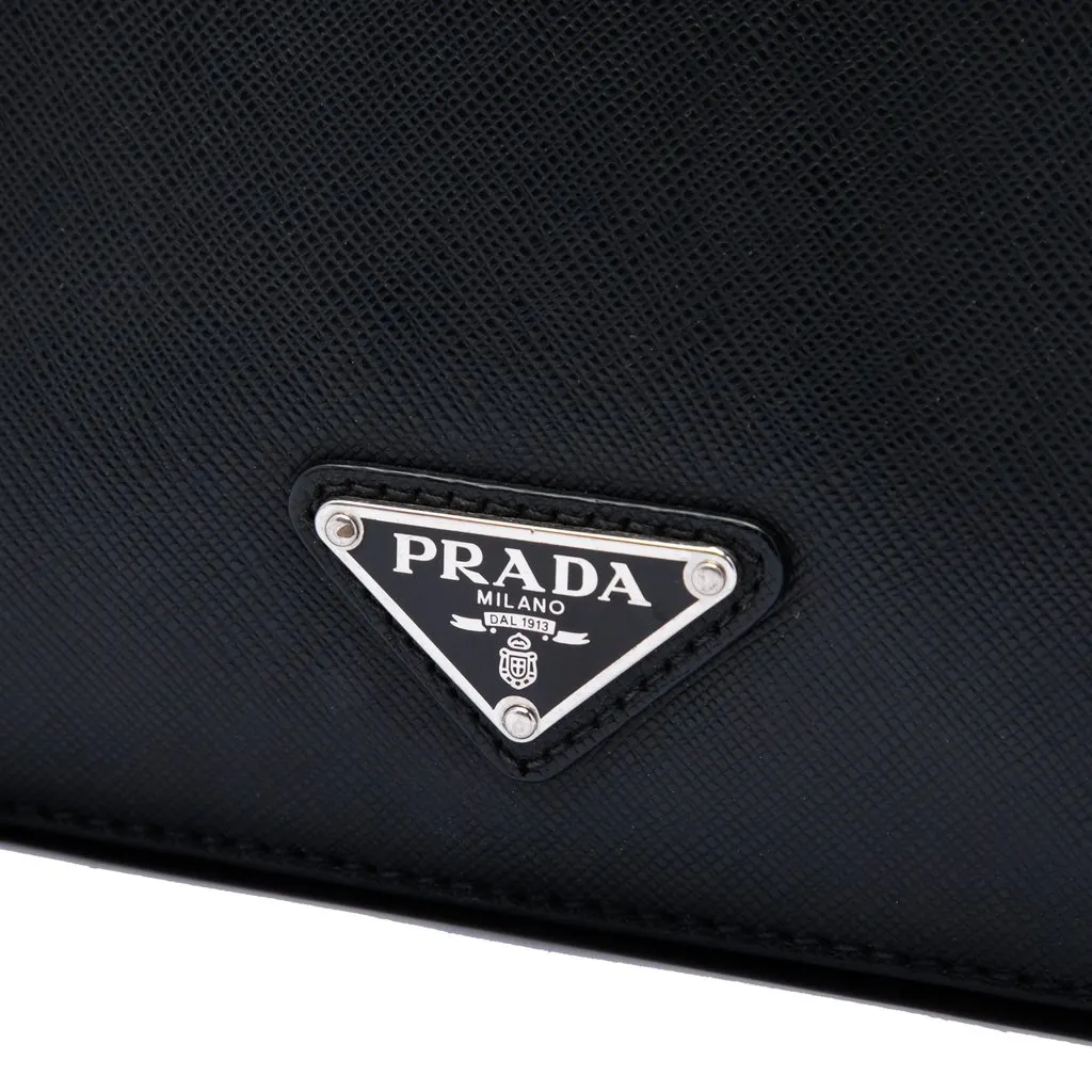 Prada Saffiano Business Bag Black Leather Very good - Box View