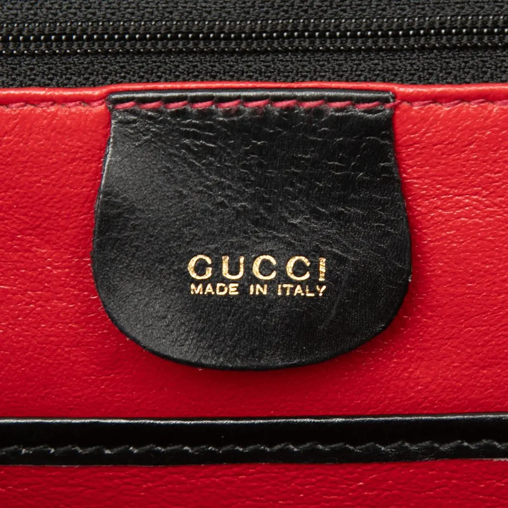 Gucci Calfskin Bamboo Night Black Leather Very good - Box View