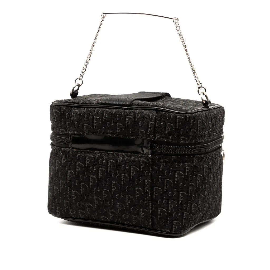 Dior Mini Diorissimo Trotter Canvas Vanity Bag Black Canvas Very good - Back View