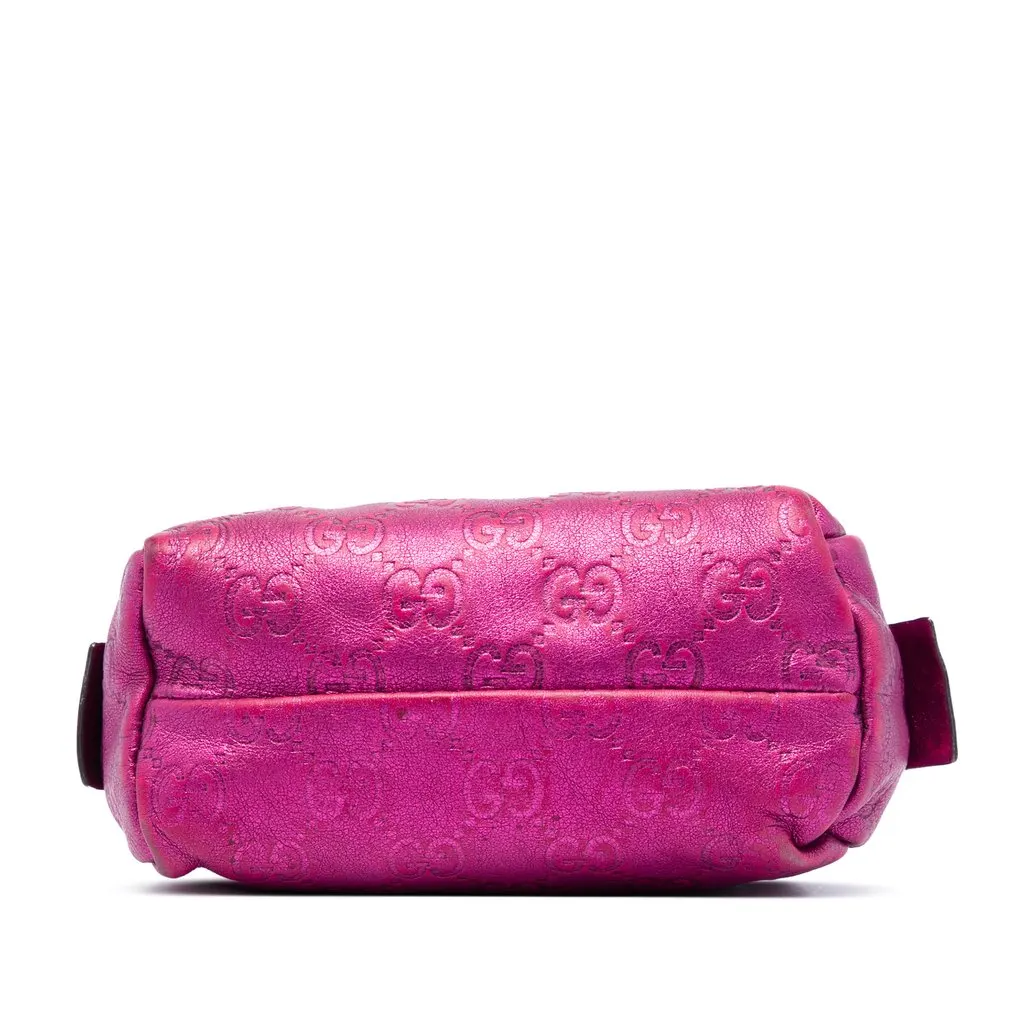 Gucci Metallic Guccissima Pouch Pink Leather Very good - Inside View
