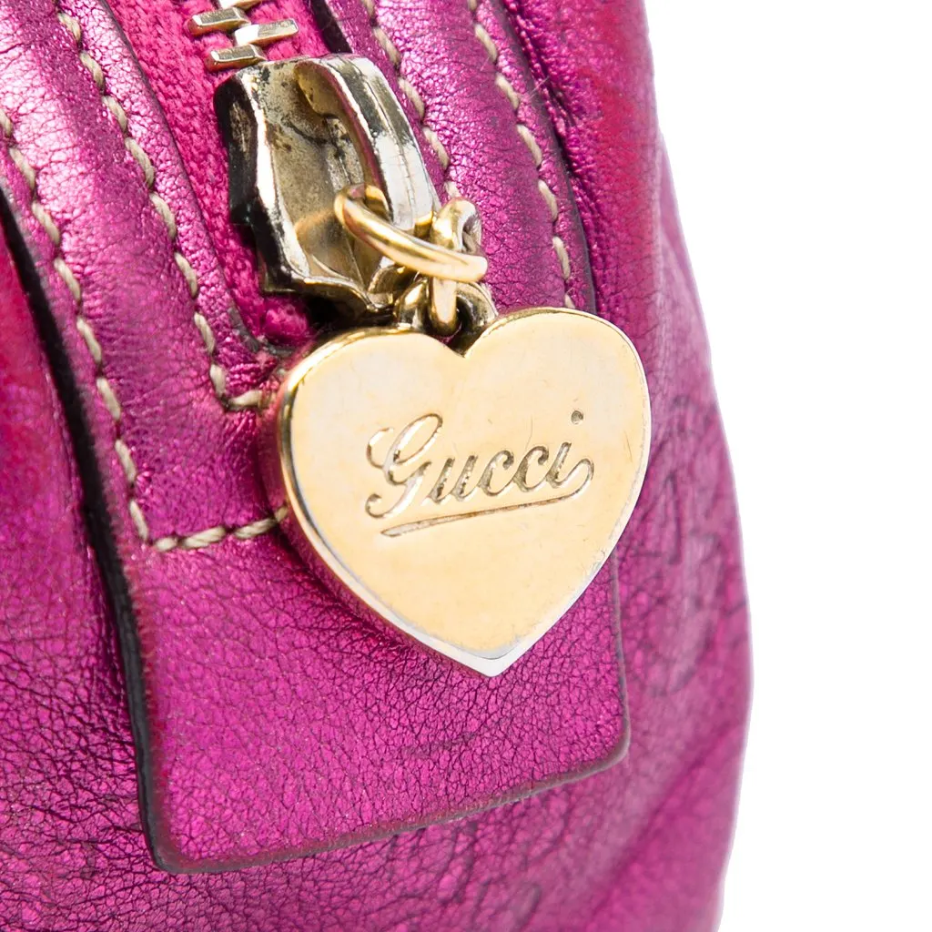 Gucci Metallic Guccissima Pouch Pink Leather Very good - Box View