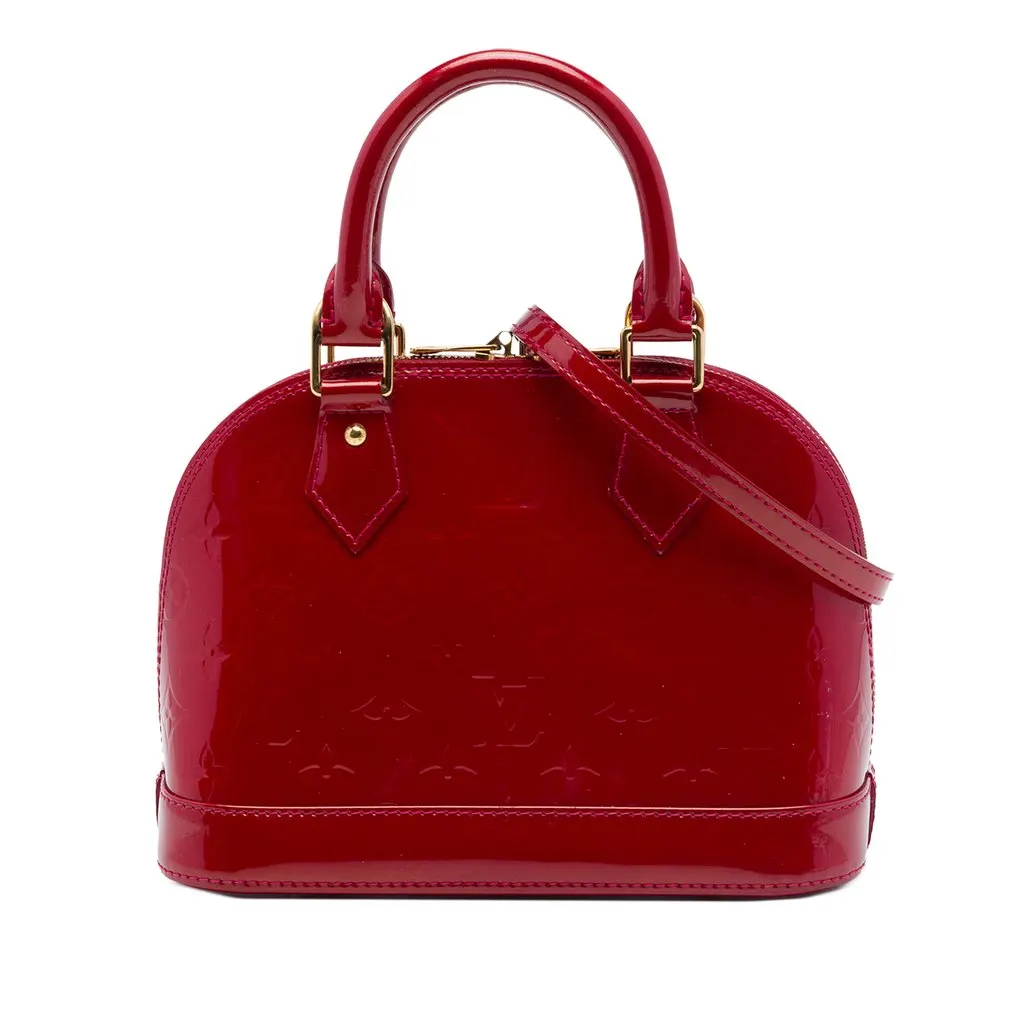 Louis Vuitton Monogram Vernis Alma BB Red Leather Very good - Front View