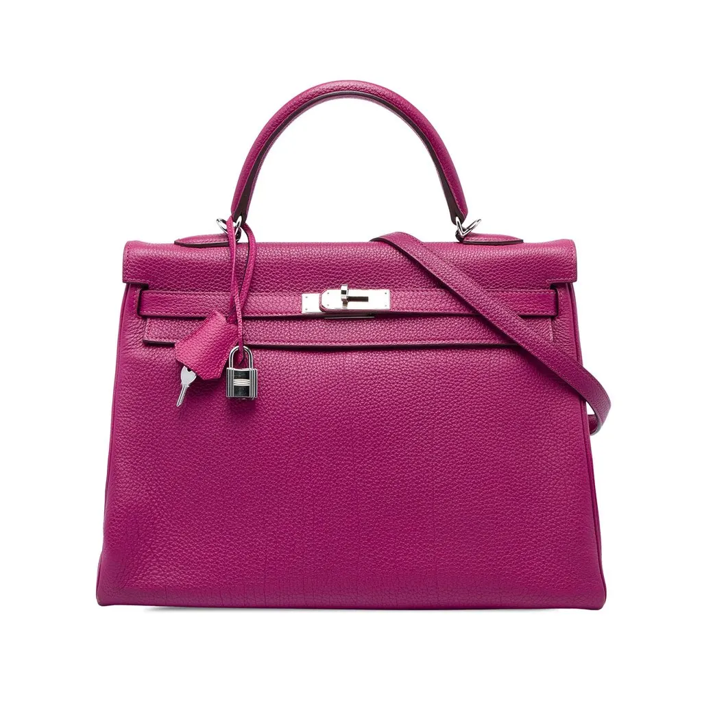 Hermès Togo Kelly II Retourne 35 Purple Leather Very good - Front View