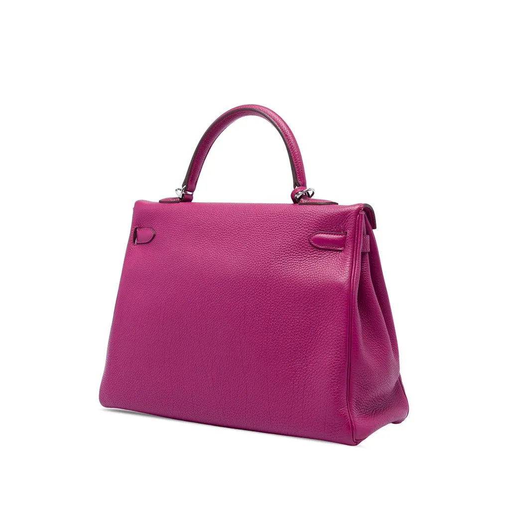 Hermès Togo Kelly II Retourne 35 Purple Leather Very good - Back View