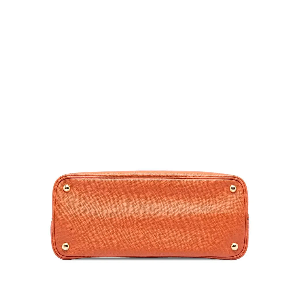 Prada Medium Saffiano Cuir Double Handle Satchel Orange Leather Very good - Inside View
