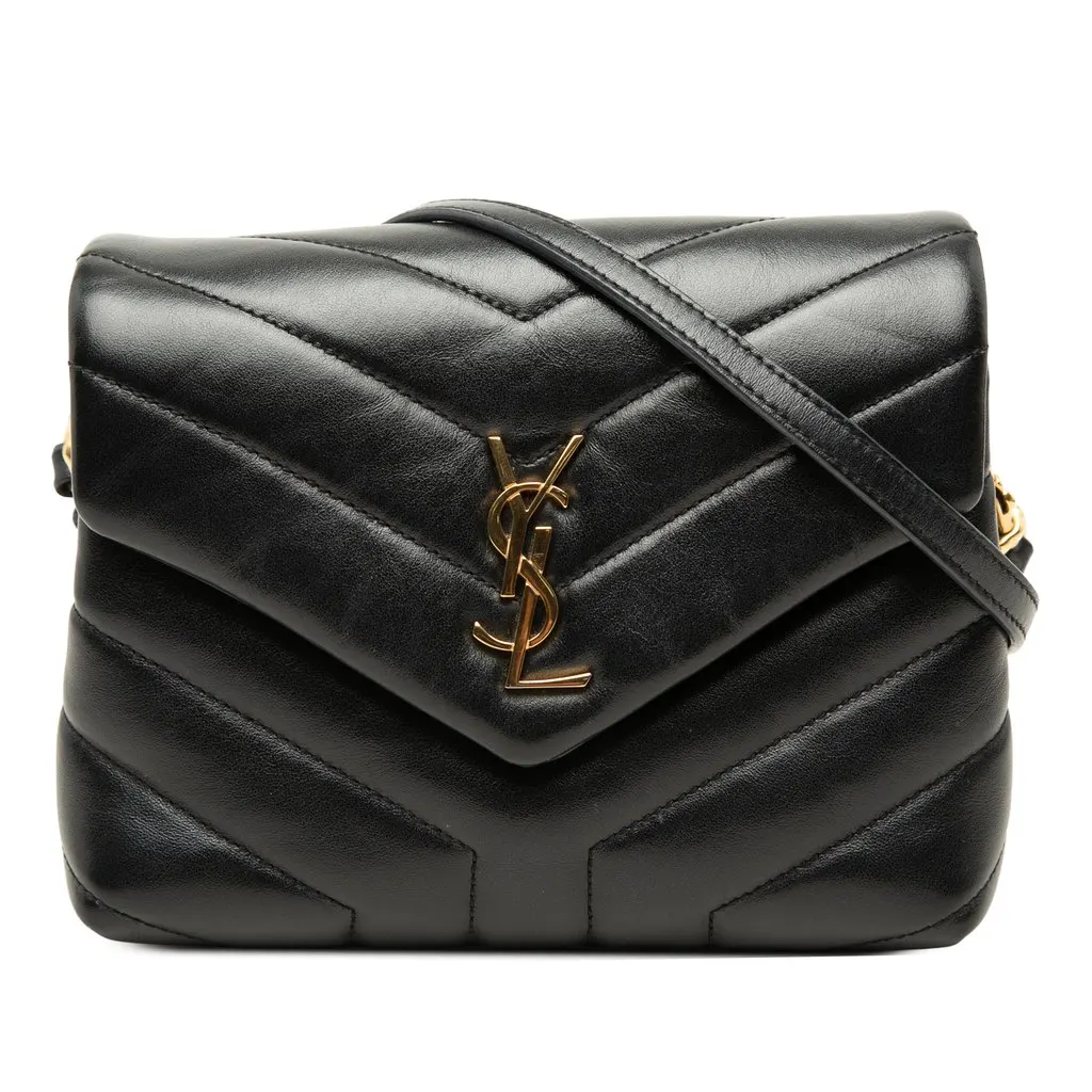 Saint Laurent Toy Matelasse Calfskin Monogram LouLou Crossbody Black Leather Very good - Front View