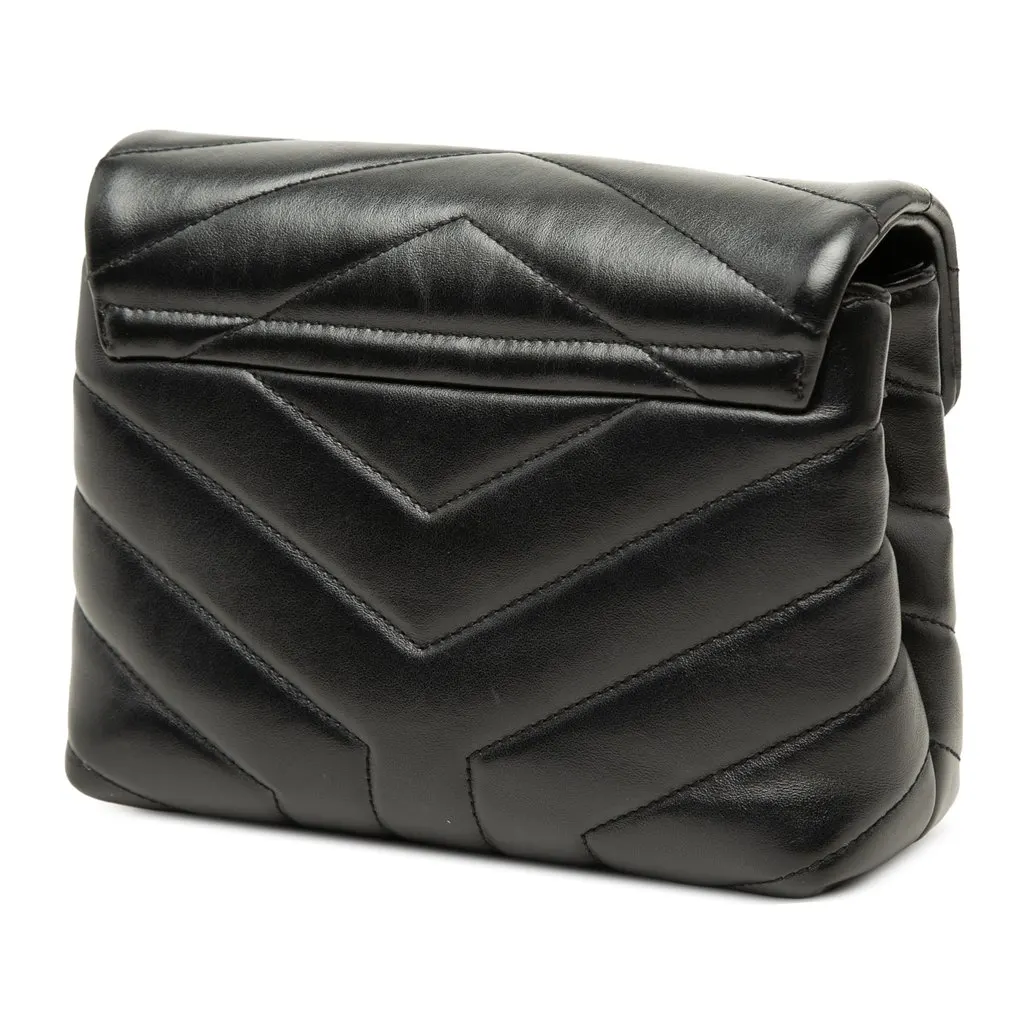 Saint Laurent Toy Matelasse Calfskin Monogram LouLou Crossbody Black Leather Very good - Back View