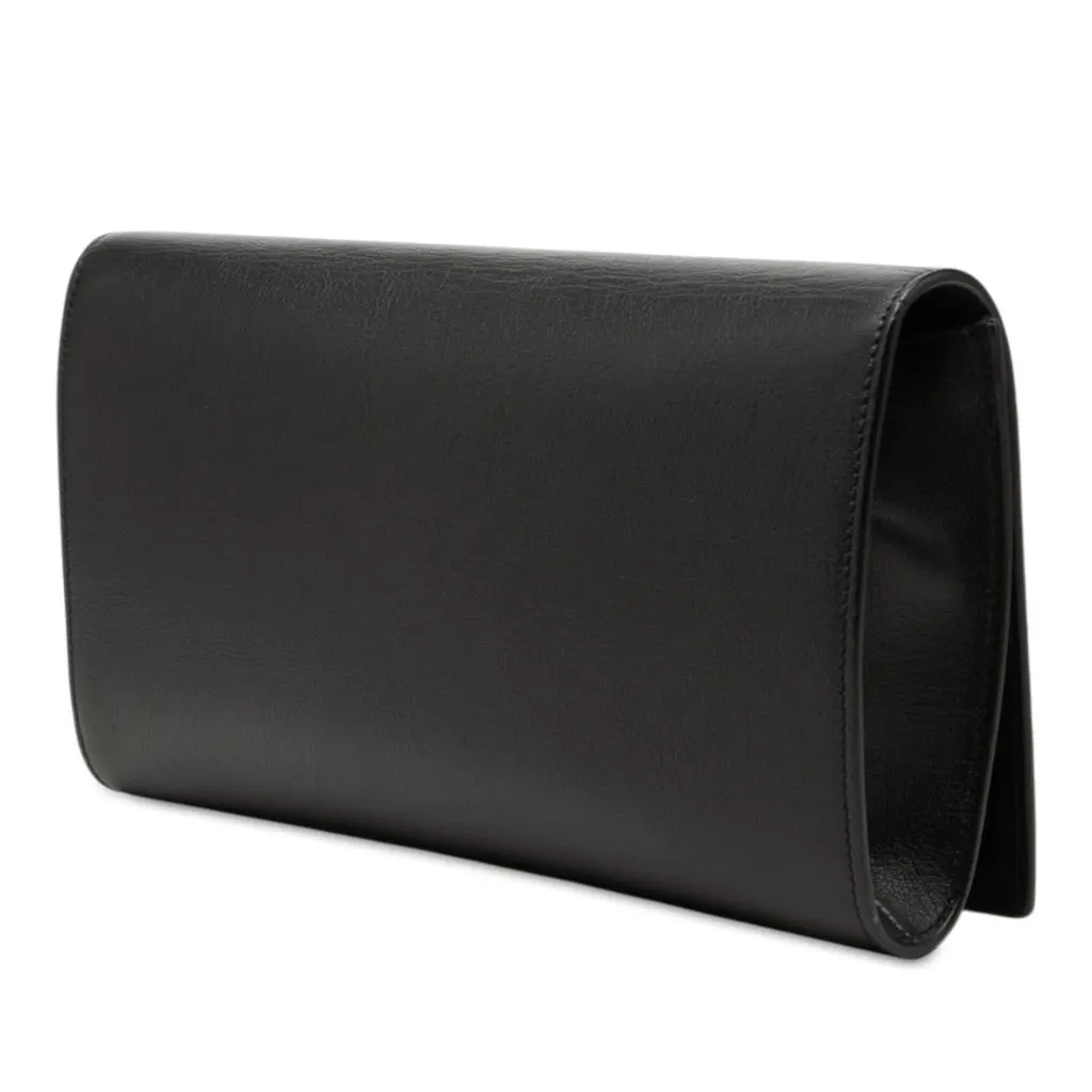 Saint Laurent Large Calfskin Monogram Belle De Jour Clutch Black Leather Very good - Back View