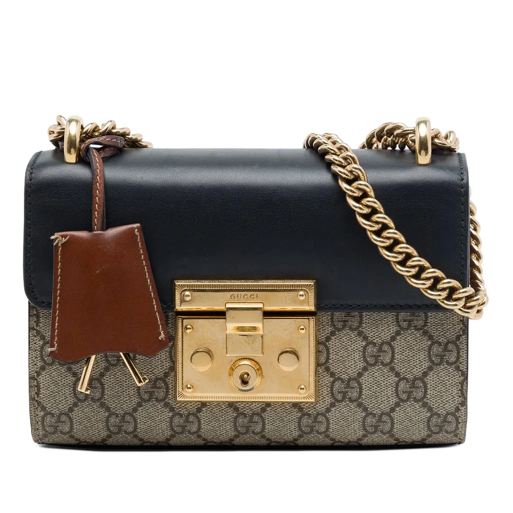 Gucci Small GG Supreme Padlock Crossbody Beige Canvas Very good - Front View