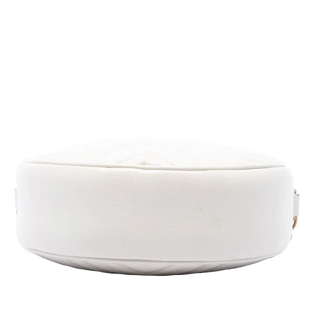 Gucci Mini GG Marmont Matelasse Calfskin Round Crossbody White Leather Very good - Inside View