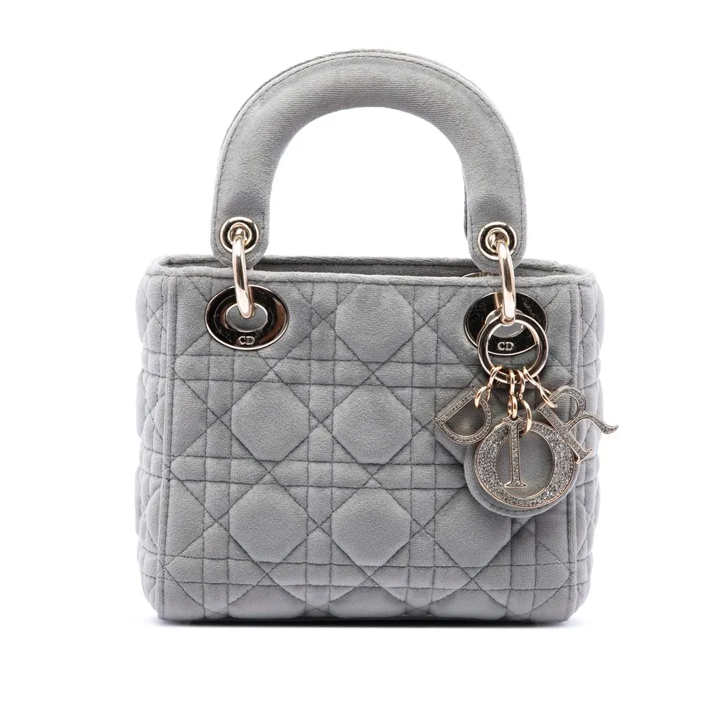 Dior Mini Velvet Cannage Lady Dior MultiColor Very good - Front View