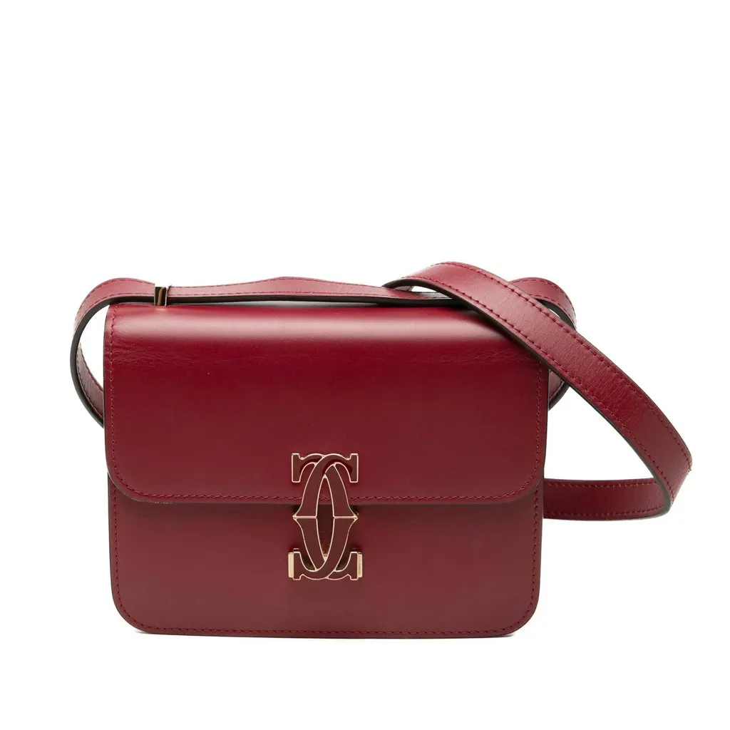 Cartier Mini Leather C de Cartier Crossbody Red Leather Very good - Front View