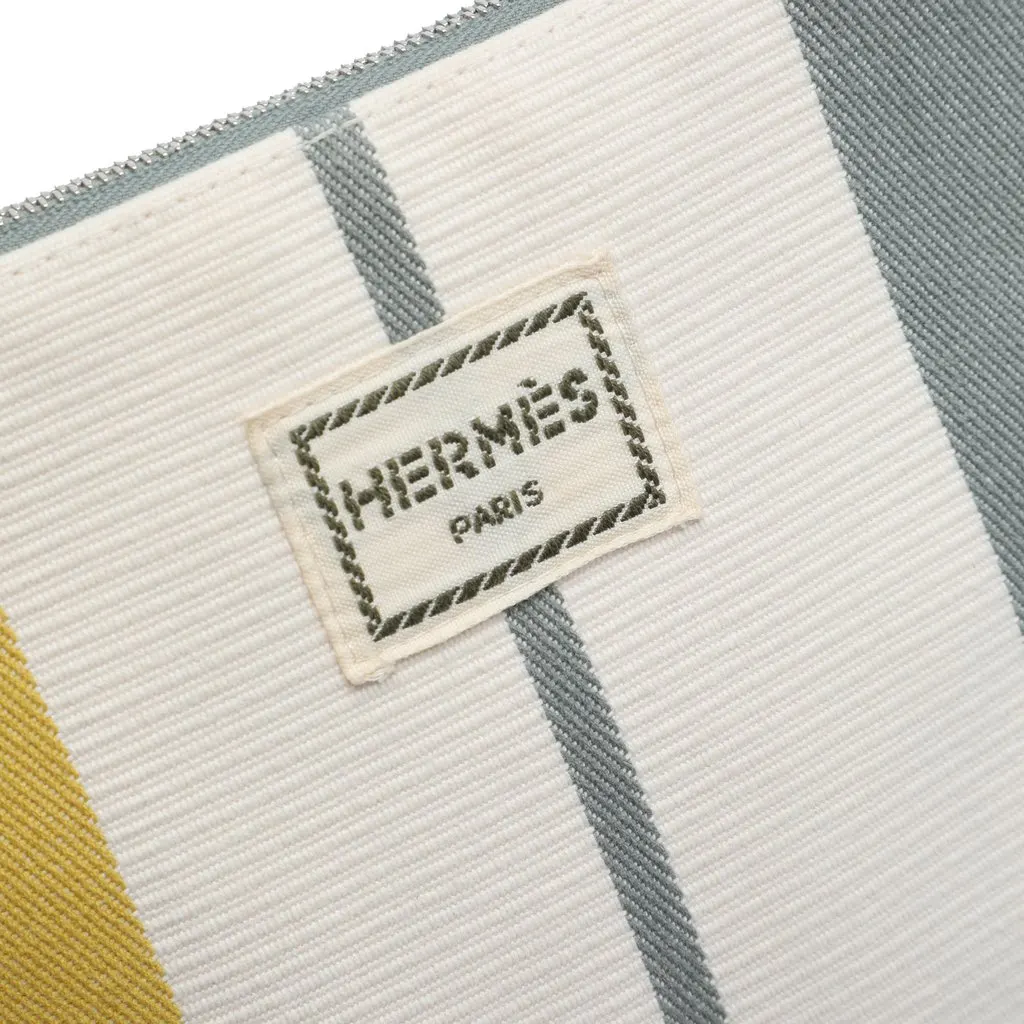 Hermès Mini Canvas Rayures Rocabar Bolide Travel Pouch White Very good - Box View