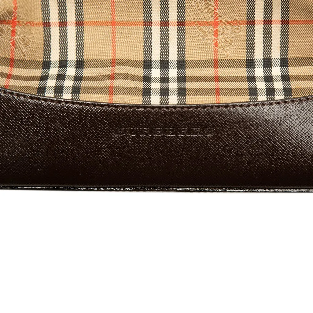 Burberry Haymarket Check Canvas Tote Beige Canvas Good - Box View