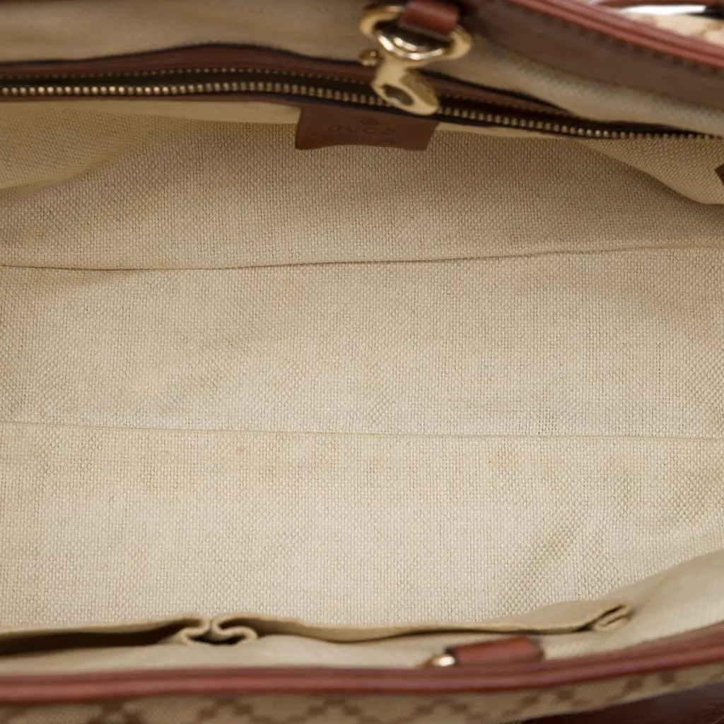 Gucci Diamante Canvas 1973 Satchel Beige Very good - Model View