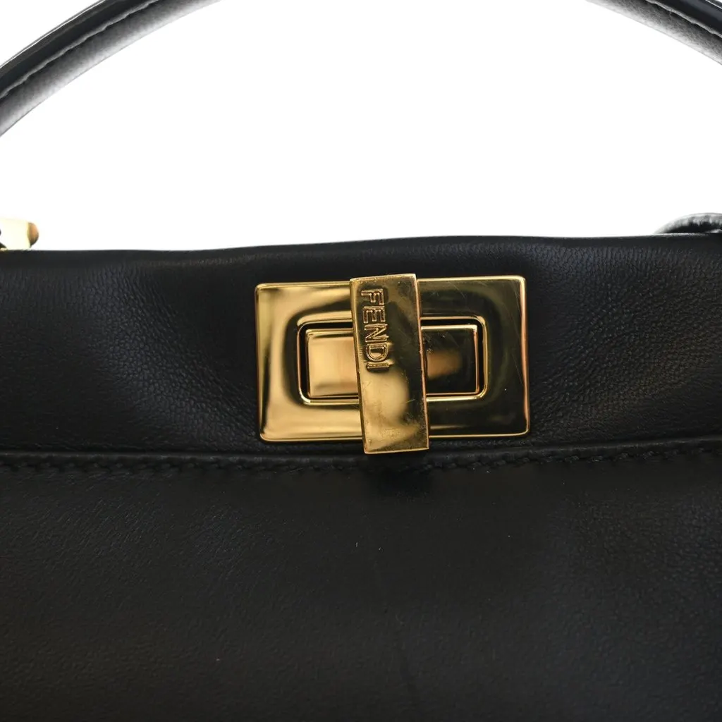 Fendi Mini Leather Peekaboo Iconic Satchel Black Leather Very good - Model View