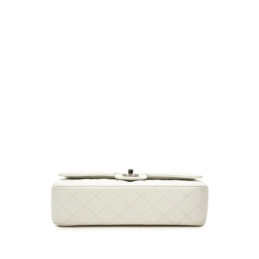 Chanel Medium Classic Caviar Double Flap White Leather Very good - Inside View