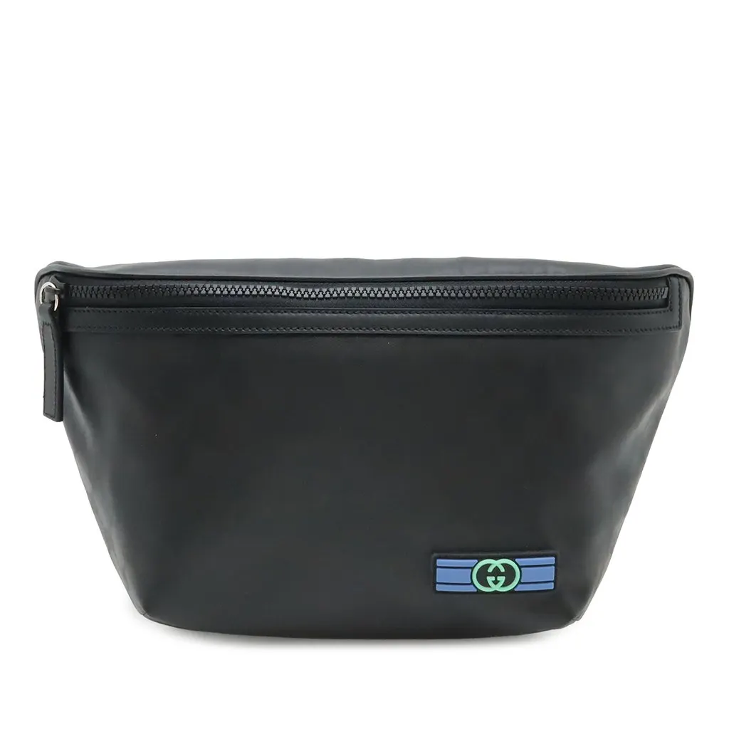 Gucci GG Crystal Belt Bag Black Very good - Front View