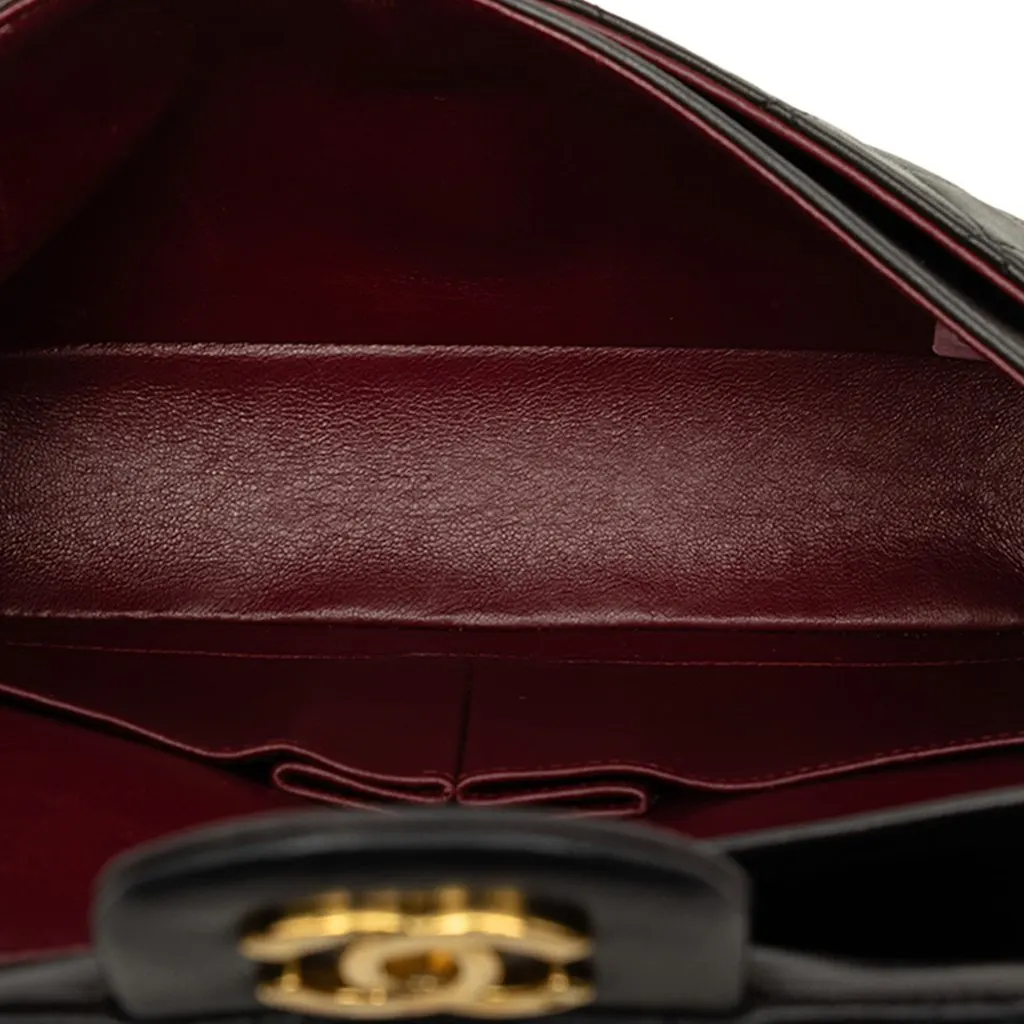 Chanel Small Classic Lambskin Double Flap Black Leather Very good - Model View