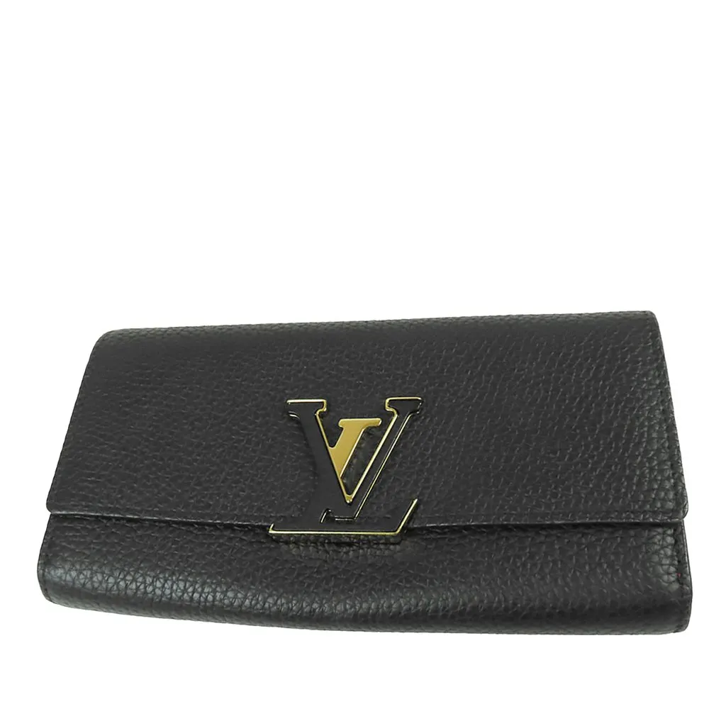 Louis Vuitton Taurillon Capucines Long Wallet Black Leather Very good - Front View