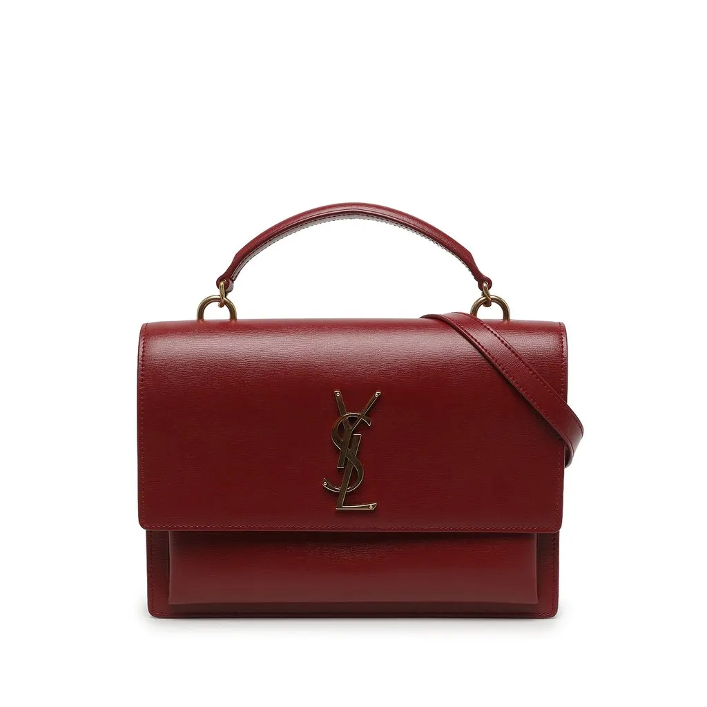 Saint Laurent Large Calfskin Monogram Sunset Top Handle Bag