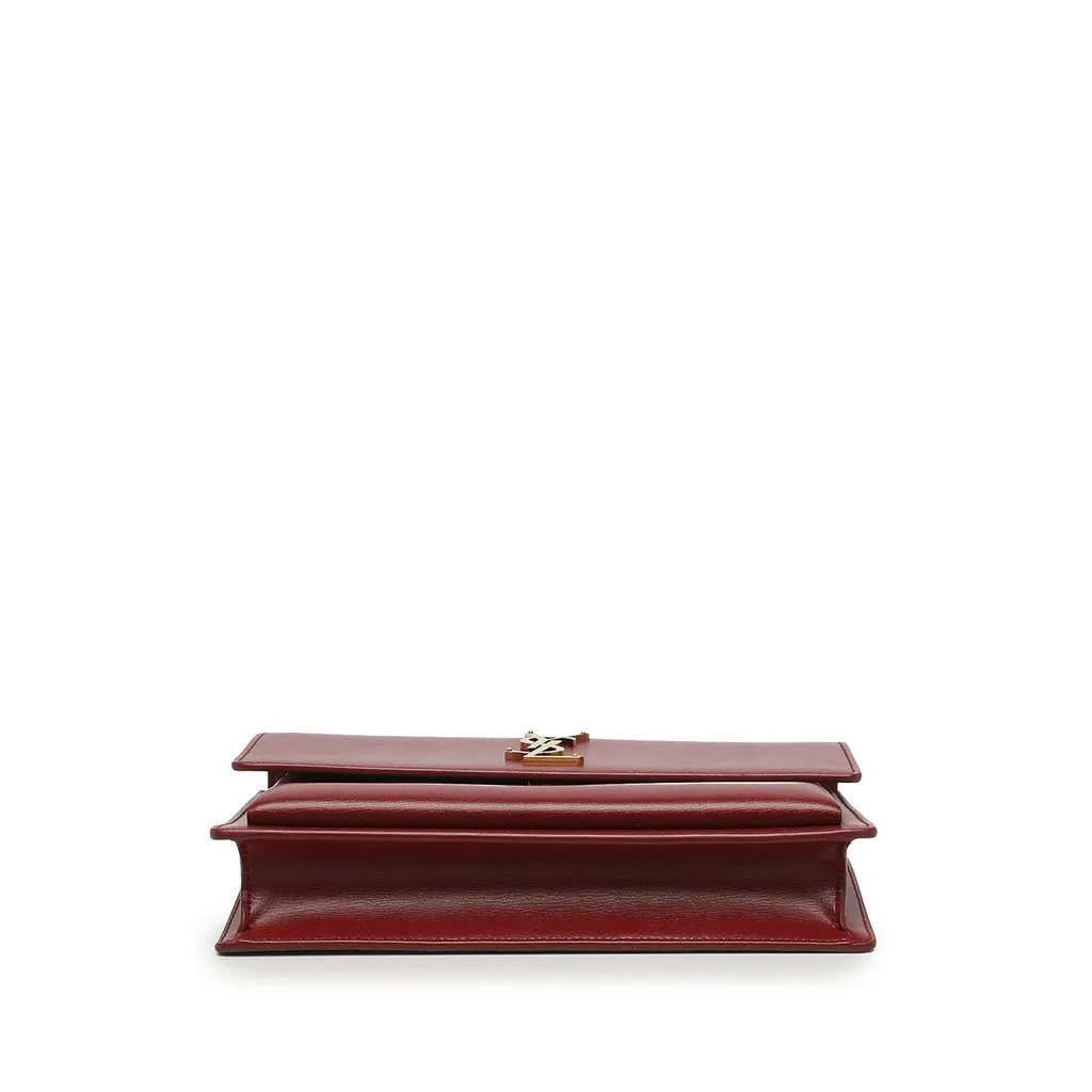 Saint Laurent Large Calfskin Monogram Sunset Top Handle Bag Red Leather Very good - Inside View