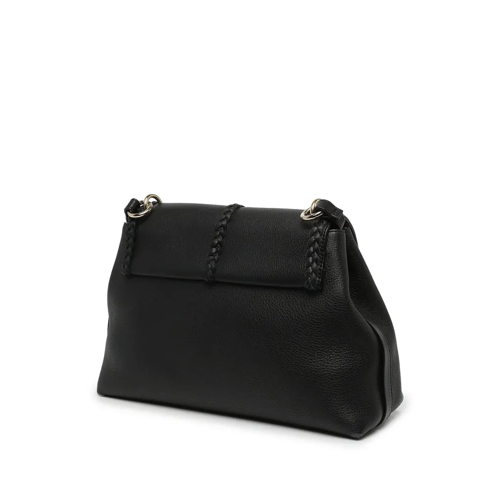 Chloé Medium Grained Calfskin Penelope Satchel Black Leather Very good - Back View