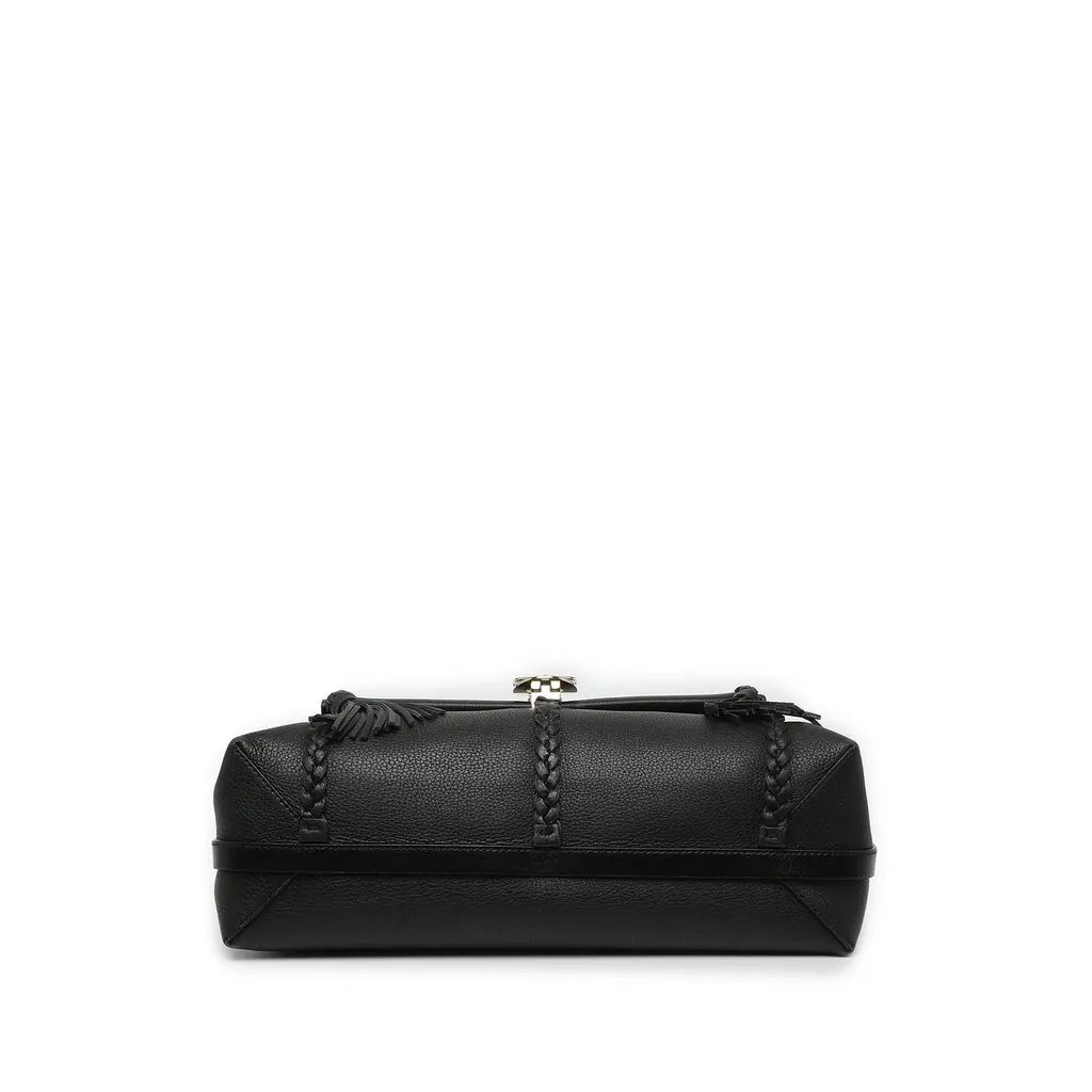 Chloé Medium Grained Calfskin Penelope Satchel Black Leather Very good - Inside View