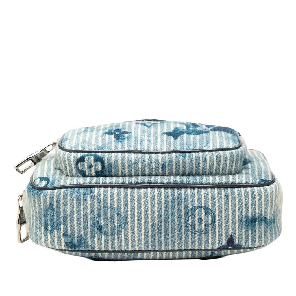Louis Vuitton Monogram Denim Watercolor Hickory Stripes Outdoor Pouch Blue Very good - Inside View
