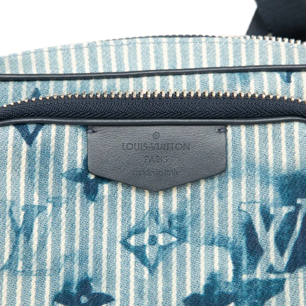 Louis Vuitton Monogram Denim Watercolor Hickory Stripes Outdoor Pouch Blue Very good - Box View