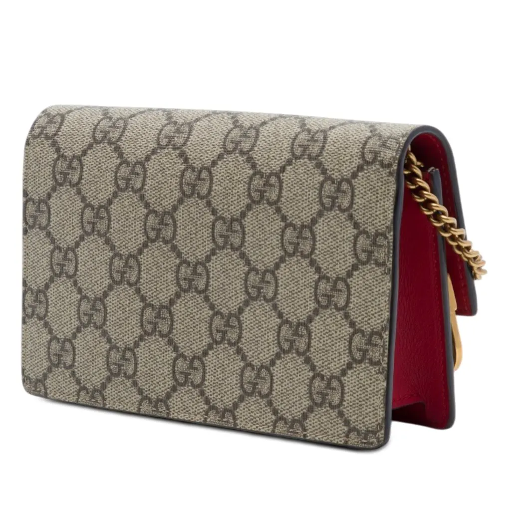 Gucci Mini GG Supreme Cherry Crossbody Beige Very good - Back View
