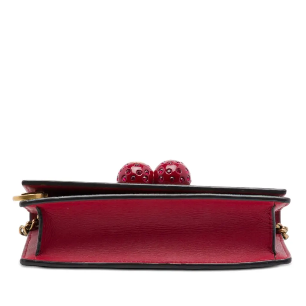 Gucci Mini GG Supreme Cherry Crossbody Beige Very good - Inside View