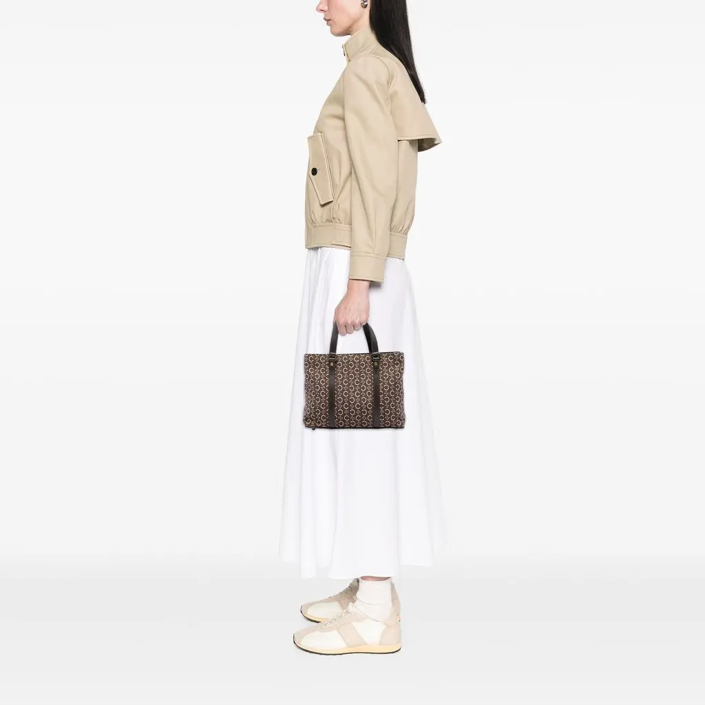 Celine C Macadam Canvas Tote Brown Canvas Very good - Box View