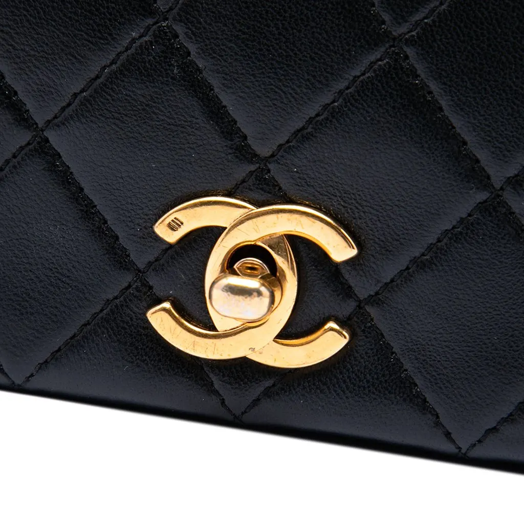 Chanel Medium Quilted Lambskin Full Flap Black Leather Very good - Box View